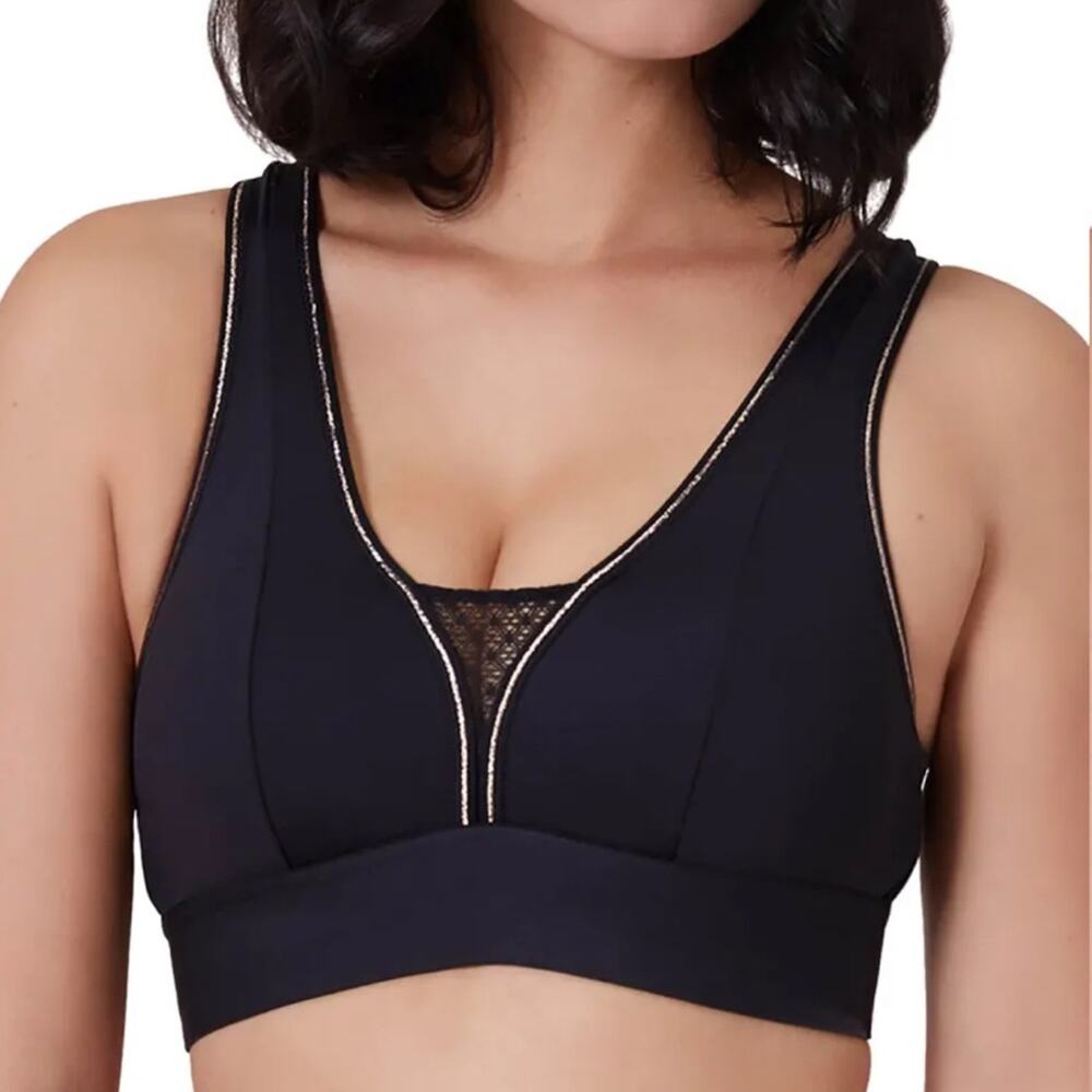 Simone Perele Women's Harmony Medium Impact Wireless Sports Bra Size Small Black